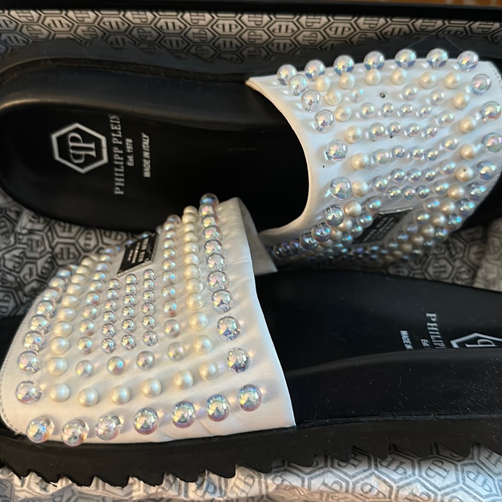 PHILIPP PLEIN FLAT CRYSTAL SANDAL